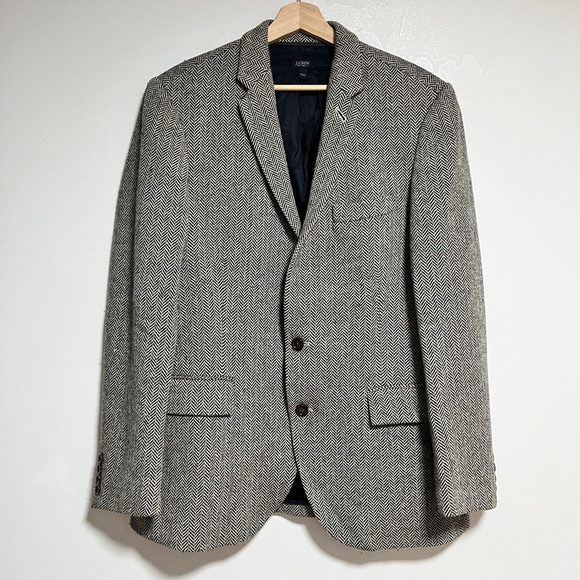 J.Crew Ludlow Jacket 40R Herringbone Wool Blazer – Italian Wool, Classic Fit - Picture 1 of 11